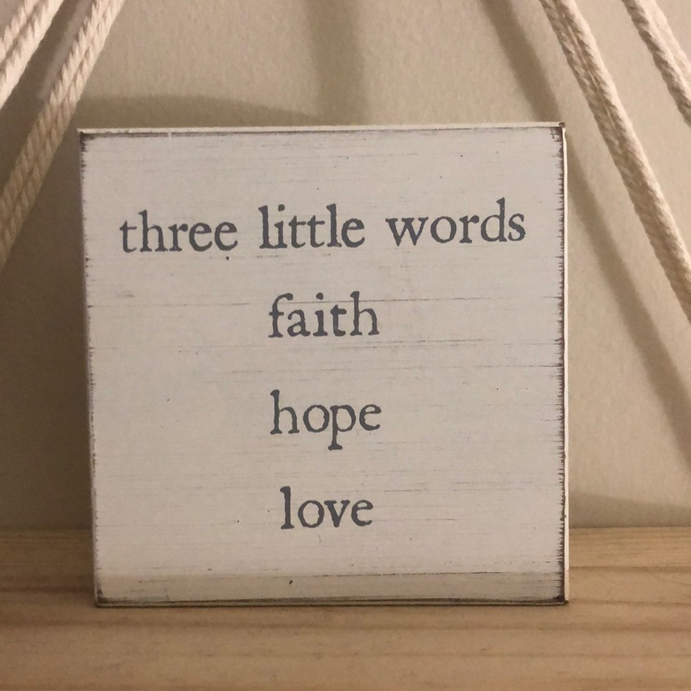 Faith hope love home decor